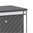 Benjara Reff Nightstand- 2 French Dovetail Drawers- Crystal Knobs- Gray