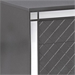Benjara Reff Nightstand- 2 French Dovetail Drawers- Crystal Knobs- Gray