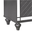 Benjara Reff Nightstand- 2 French Dovetail Drawers- Crystal Knobs- Gray