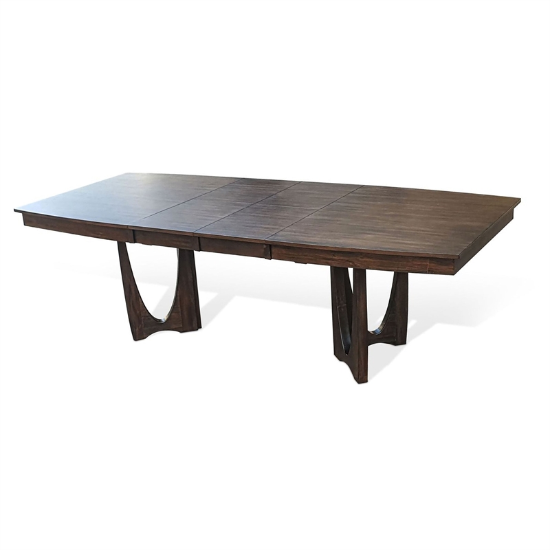 Benjara Nancy Dining Table- Sculpted Legs- Brown Wood 66-96