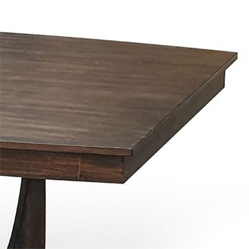 Benjara Nancy Dining Table- Sculpted Legs- Brown Wood 66-96