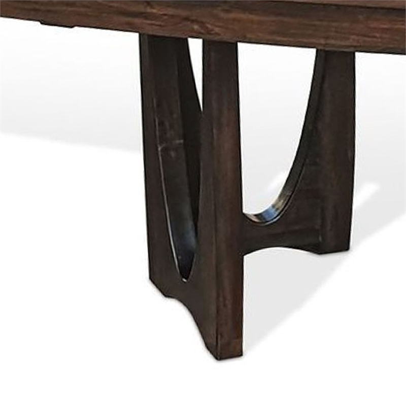 Benjara Nancy Dining Table- Sculpted Legs- Brown Wood 66-96
