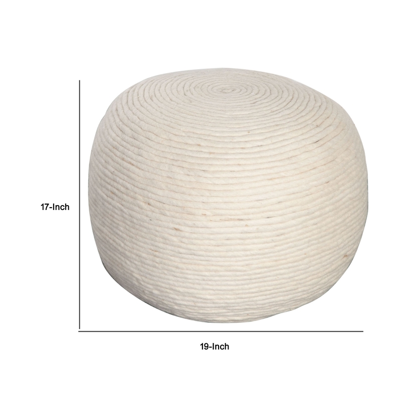 Benjara Poby Accent Pouf- 19