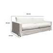 Benjara Aiza Sofa- 94 Inch- Feather Down Seating- White- Linen Cover