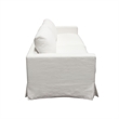 Benjara Aiza Sofa- 94 Inch- Feather Down Seating- White- Linen Cover