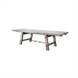 Benjara Zeka Dining Table- Turnbuckle Design Gray Wood- 76-106