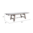 Benjara Zeka Dining Table- Turnbuckle Design Gray Wood- 76-106