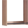 Benjara Vedz Wall Mount Closet Set- Center Shelf 5 Hanging Rods- Oak Brown