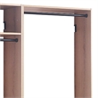 Benjara Vedz Wall Mount Closet Set- Center Shelf 5 Hanging Rods- Oak Brown