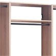 Benjara Vedz Wall Mount Closet Set- Center Shelf 5 Hanging Rods- Oak Brown