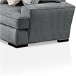 Benjara Ricy Sectional Corner L Sofa with 9 Pillows- Blue Chenille 122 Inch