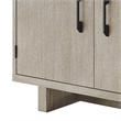 Benjara Hagy Sideboard Buffet Console- Natural Brown Wood- 2 Doors- 60 Inch
