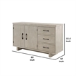 Benjara Hagy Sideboard Buffet Console- Natural Brown Wood- 2 Doors- 60 Inch