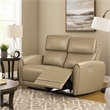 Benjara Sily Power Reclining Loveseat- Beige Faux Leather- 57 Inch- USB Ports