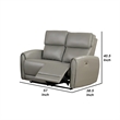 Benjara Sily Power Reclining Loveseat- Gray Faux Leather- 57 Inch- USB Ports