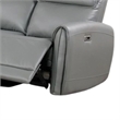 Benjara Sily Power Reclining Sofa- Gray Faux Leather- 81 Inch- USB Ports