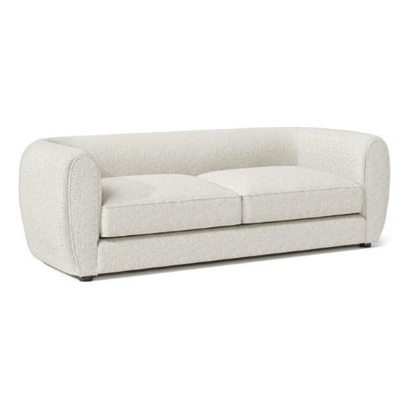 Benjara Dly Sofa- Off White Boucle Seat- Welt Trim- 87