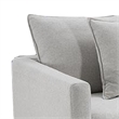 Benjara Rutu Accent Oversize Armchair- 1 Pillow- Light Gray Padded Linen