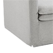 Benjara Rutu Accent Oversize Armchair- 1 Pillow- Light Gray Padded Linen