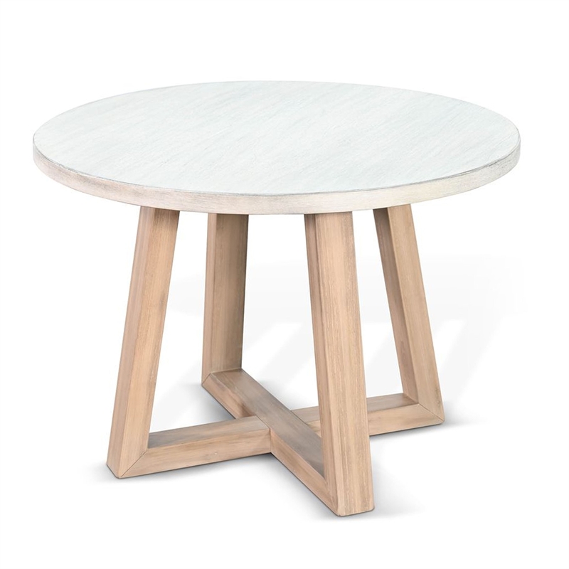 Benjara Dilly Side End Table- Cross Pedestal Base- Light Gray- 28