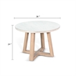 Benjara Dilly Side End Table- Cross Pedestal Base- Light Gray- 28