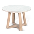 Benjara Dilly Side End Table- Cross Pedestal Base- Light Gray- 28