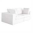 Benjara Lipi 2pc Modular Sofa Set- Mist White- 82