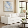 Benjara Lipi 3pc Modular Sofa Set- Mist White- 120