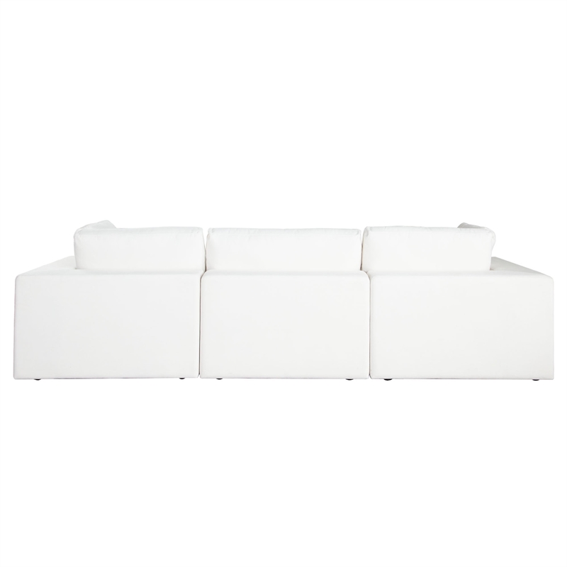 Benjara Lipi 3pc Modular Sofa Set- Mist White- 120