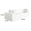Benjara Lipi 3pc Modular Sofa Set- Mist White- 120