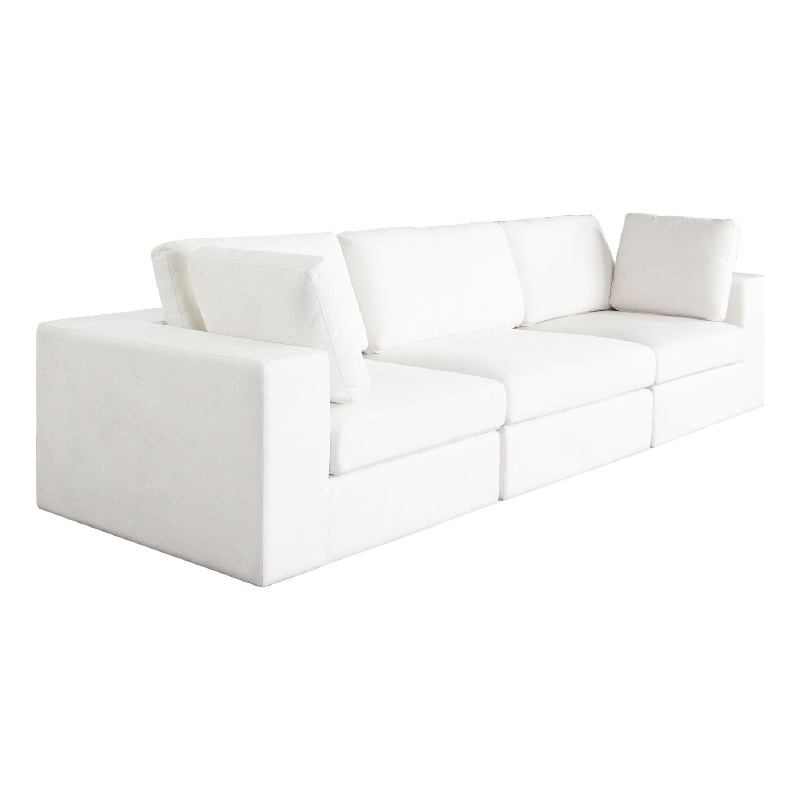 Benjara Lipi 3pc Modular Sofa Set- Mist White- 120