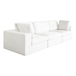 Benjara Lipi 3pc Modular Sofa Set- Mist White- 120