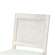 Benjara Zemi Dining Chair Set of 2- Rattan Back- Beige- Light Gray Solid Wood