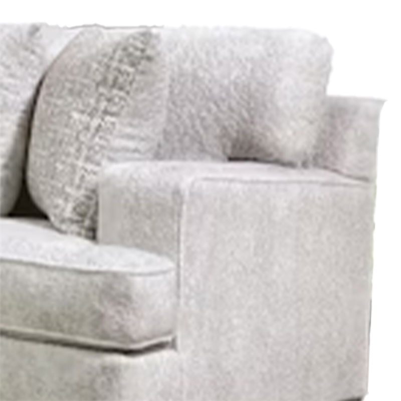 Benjara Ven Sectional Sofa- Beige Chenille- 10 Throw Pillows- 131 Inch