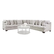 Benjara Ven Sectional Sofa- Beige Chenille- 10 Throw Pillows- 131 Inch
