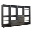Benjara Dee Modular Closet System- 10 Shelf- 3 Hanging Rods- Gray Wood Finish