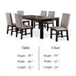 Benjara Renu 7pc Dining Table and Chair Set- 72