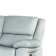 Benjara Larus Sofa- Manual Reclining Mechanism- Blue Faux Leather- 82 Inch