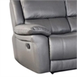 Benjara Larus Sofa- Manual Reclining Mechanism- Dark Gray Faux Leather- 82 Inch