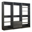 Benjara Dee Walk In Closet Modular Freestanding Storage 9 Shelf 2 Drawer Black