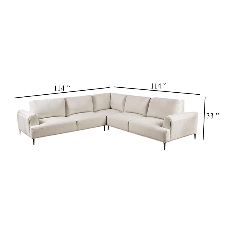 Benjara Batty L Shape Sectional Sofa- 114