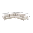 Benjara Batty L Shape Sectional Sofa- 114