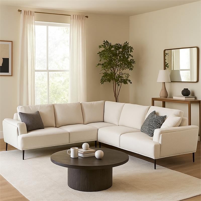 Benjara Batty L Shape Sectional Sofa- 114