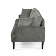 Benjara Foli Sofa- 96 Inch- Rubberwood Tapered Legs- Transitional Taupe Gray