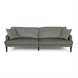 Benjara Foli Sofa- 96 Inch- Rubberwood Tapered Legs- Transitional Taupe Gray