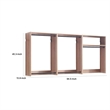 Benjara Vedz Wall Mount Closet Set- 1 Shelf 5 Hanging Rods- Oak Brown Melamine