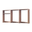 Benjara Vedz Wall Mount Closet Set- 1 Shelf 5 Hanging Rods- Oak Brown Melamine