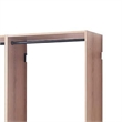 Benjara Vedz Wall Mount Closet Set- 1 Shelf 5 Hanging Rods- Oak Brown Melamine
