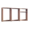Benjara Vedz Wall Mount Closet Set- 1 Shelf 5 Hanging Rods- Oak Brown Melamine