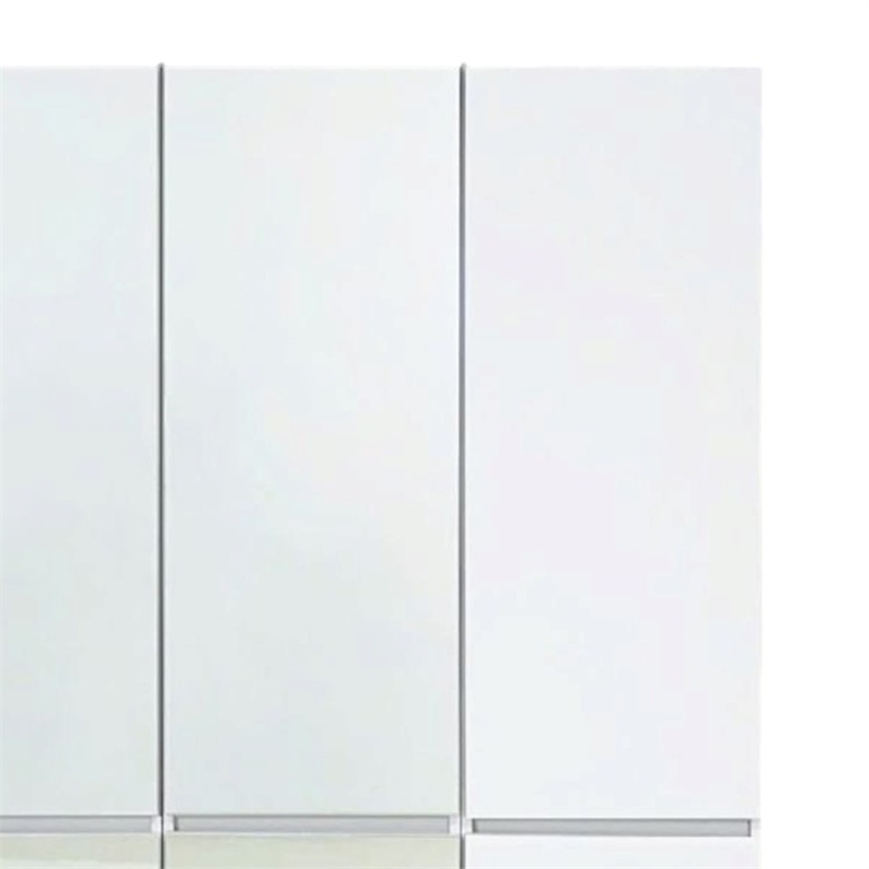 Benjara Ely Closet Cabinet Set- 2 Mirror Doors- 8 Drawers- 71 Inch- White Wood